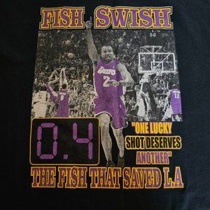 Rare BNK Derek Fisher 0.4 One Lucky Shot Clock Los Angeles Lakers Shirt Mens 2XL